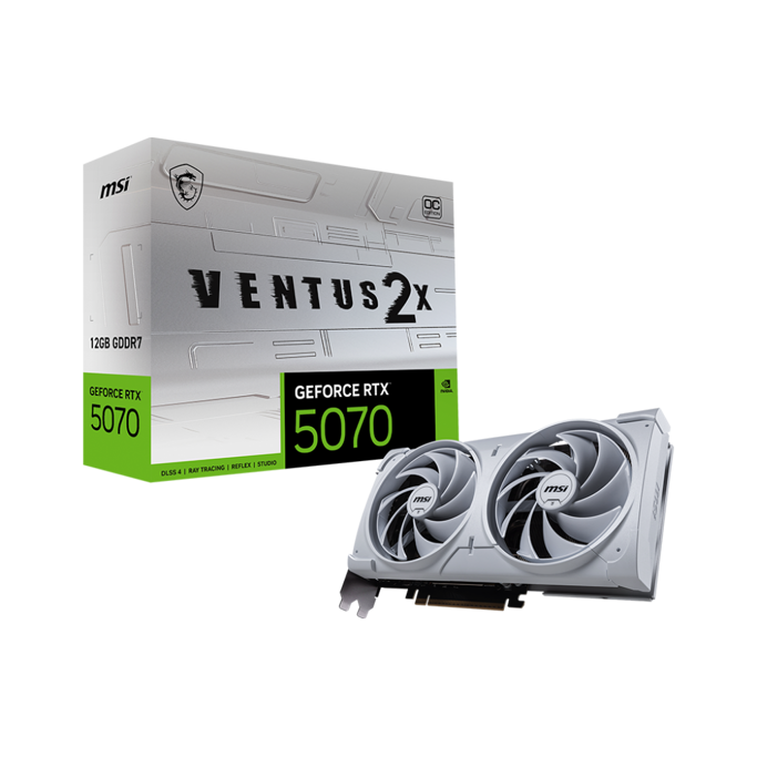 MSI RTX5070 Ventus 2x OC White, 12GB GDDR7, NVIDIA GeForce, V532-004R, G5070-12V2CW - Slika 1