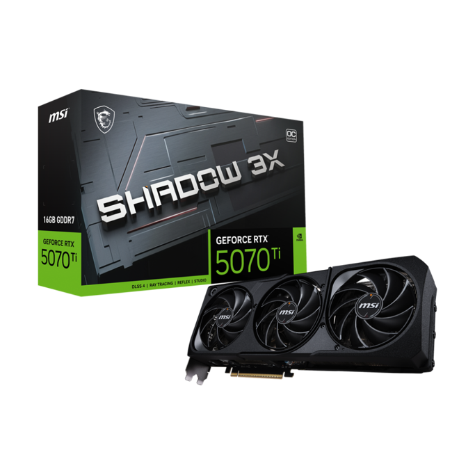 MSI RTX5070Ti SHADOW 3X OC, nVidia GeForce, 16GB GDDR7, bulk (bez kutije !!) V531-085R - Slika 1