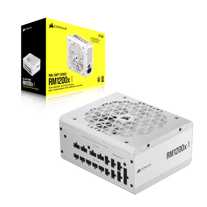 Napajanje Corsair 1200W RM1200x Shift, White, Full modular (sidewise), 80 PLUS Gold, ATX 3.0, CP-9020276-EU - Slika 1