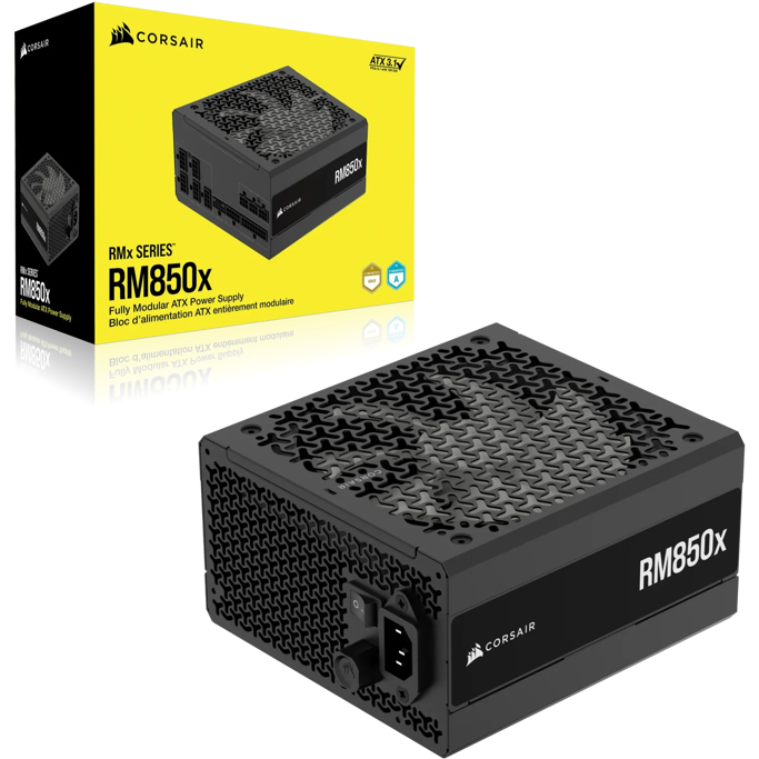 Napajanje Corsair 850W RM850X, Black, 2024, Full modular, 80 PLUS Gold, ATX 3.1, CP-9020270-EU - Slika 1