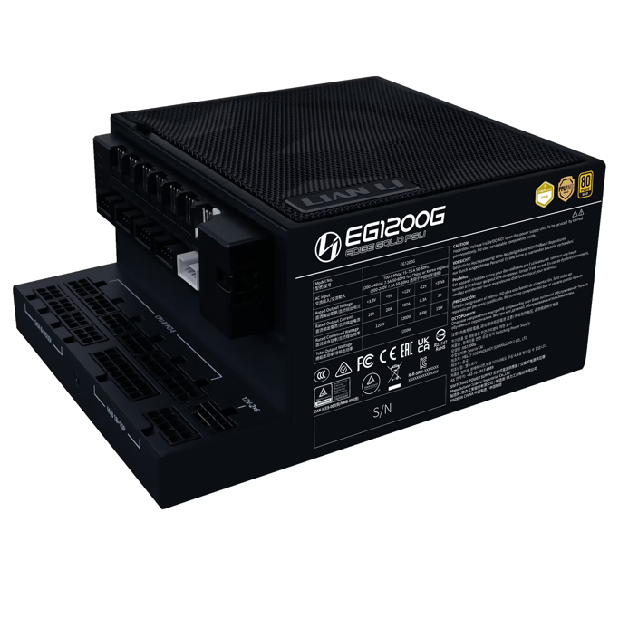 Napajanje Lian Li 1200W EDGE, Black, Full modular, 80 PLUS Gold, ATX 3.1, HUB, EG1200G - Slika 1