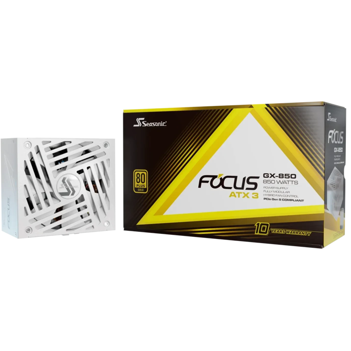 Napajanje Seasonic 850W FOCUS GX 850, White, Full modular, 80 PLUS Gold, ATX 3.1, FOCUS-GX-850-V4-WHITE - Slika 1