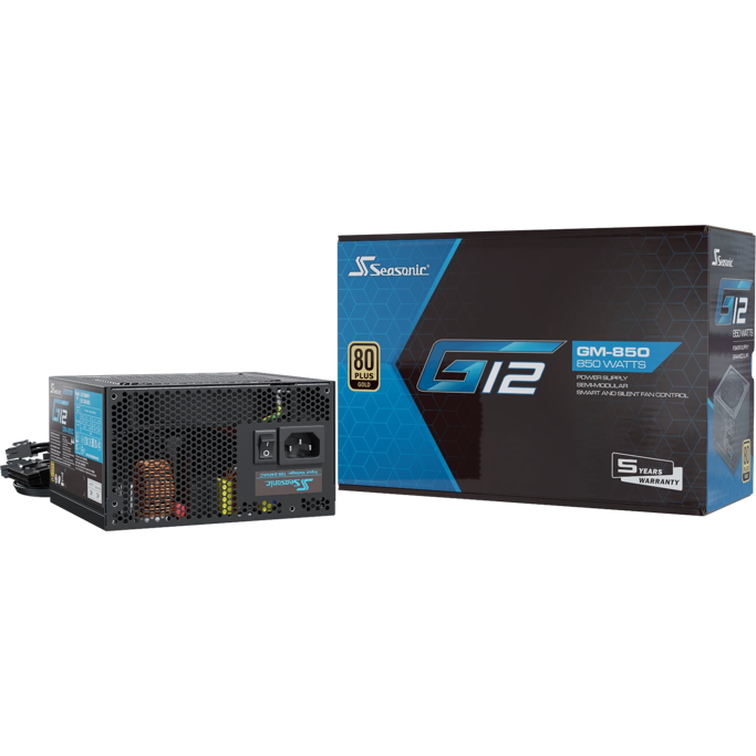 Napajanje Seasonic 850W G12 GM 850, Partially modular, 80 PLUS Gold, G12-GM-850 - Slika 1