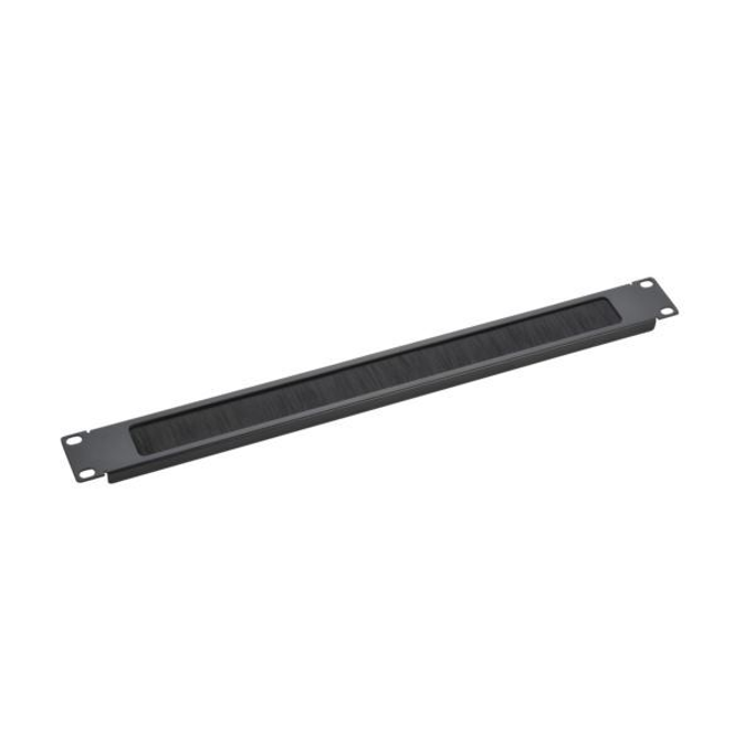 NaviaTec vodilica kablova 19" s četkom, 1U horizontalna, crna, NVT-CABMNGT-1UBB - Slika 1