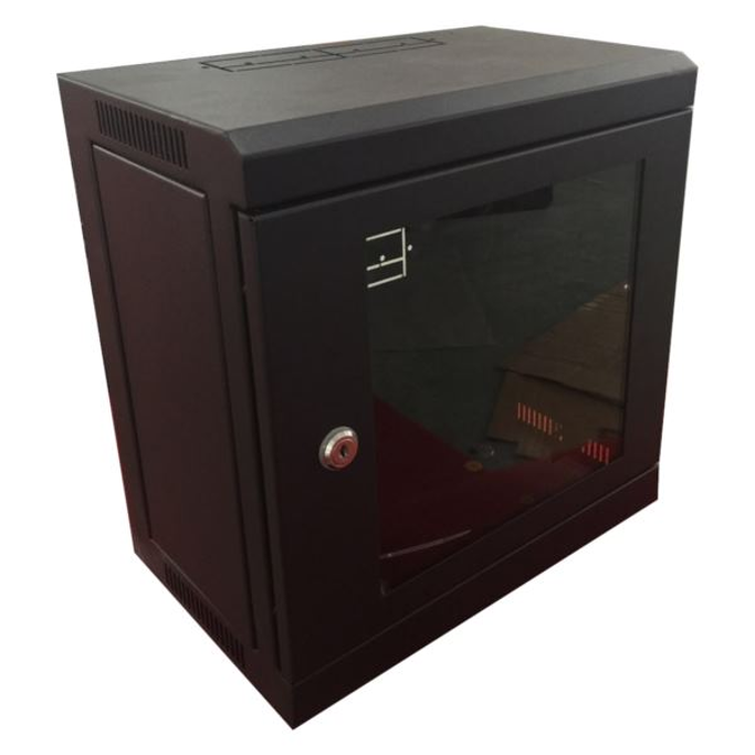 NaviaTec zidni mrežni ormar 10U 350 x 300mm, jednodjelni 10", SOHO, crni, NVT-WCAB10U-S3530B - Slika 1