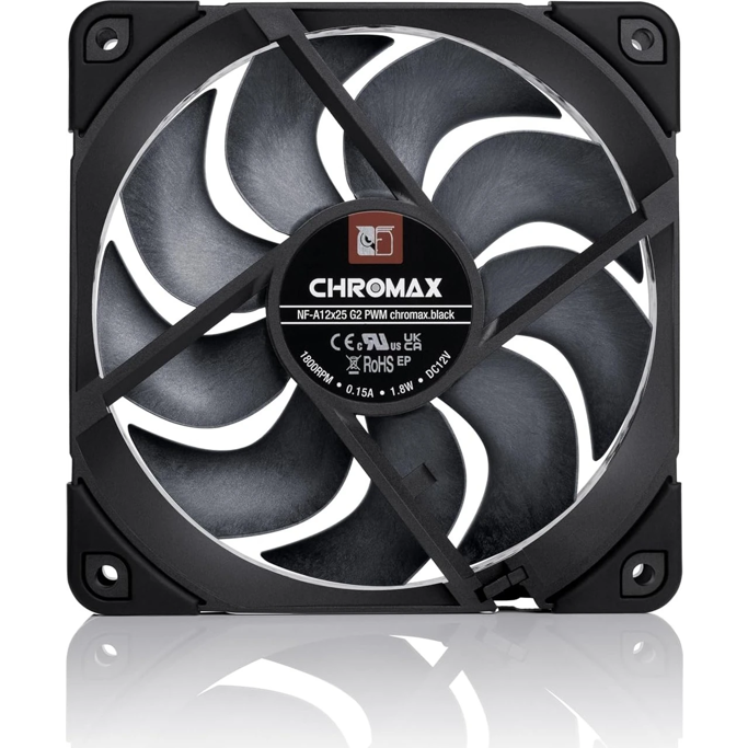 Noctua ventilator 120mm NF-A12x25 G2 PWM Chromax Black - Slika 2