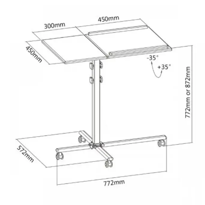 Nosač za projektor SBOX PFS-2, podni, do 10kg, mobilni - Slika 3
