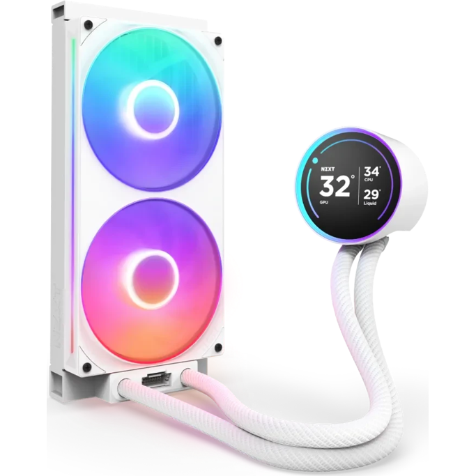 NZXT vodeno hlađenje Kraken Elite 240 RGB, LCD, 240mm, White, RL-KR24E-W2 - Slika 1