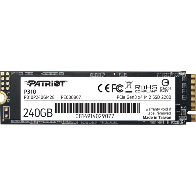 Patriot SSD 240GB P310, M.2 NVMe PCIe, Gen3 x4, P310P240GM28 - Slika 1