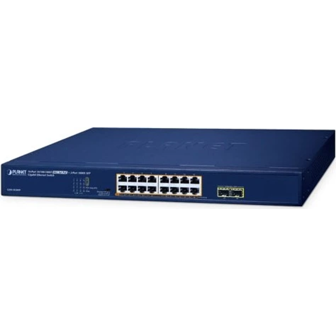 Planet Switch, 16-Port 10/100/1000T 802.3at PoE+2-Port 1000X SFP Gigabit Ethernet Switch, GSW-1820HP - Slika 1