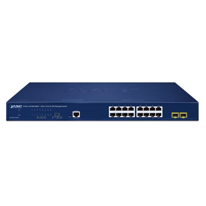Planet Switch, 16-Port 10/100/1000T+2-Port 1G/2.5G SFP Managed Ethernet Switch, GS-4210-16T2S - Slika 2