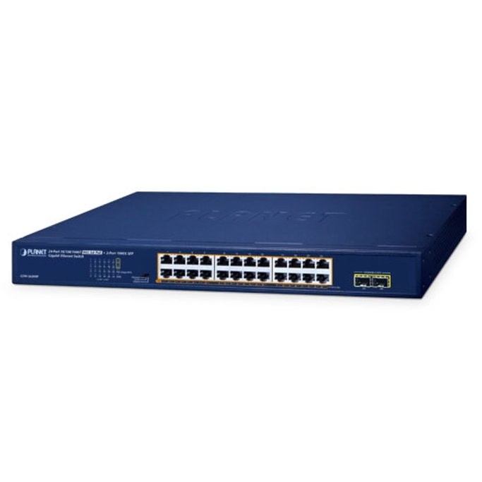 Planet Switch, 24-Port 10/100/1000T 802.3at PoE+2-Port 1000X SFP Gigabit Ethernet Switch, GSW-2620HP - Slika 1