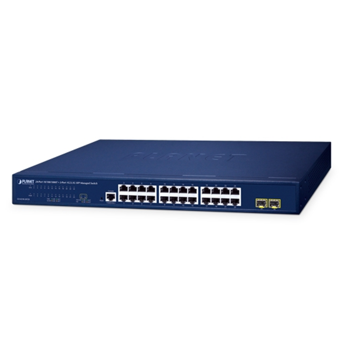 Planet Switch, 24-Port 10/100/1000T+2-Port 1G/2.5G SFP Managed Ethernet Switch, GS-4210-24T2S - Slika 1