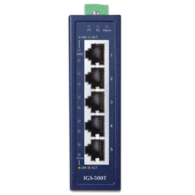 Planet Switch, Compact Industrial 5-port 10/100/1000T Gigabit Ethernet Switch, IGS-500T - Slika 2