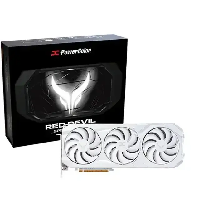 Powercolor RX9070XT Red Devil Spectral White OC, 16GB GDDR6, AMD Radeon, RX9070XT 16G-E/OC/WHITE - Slika 1