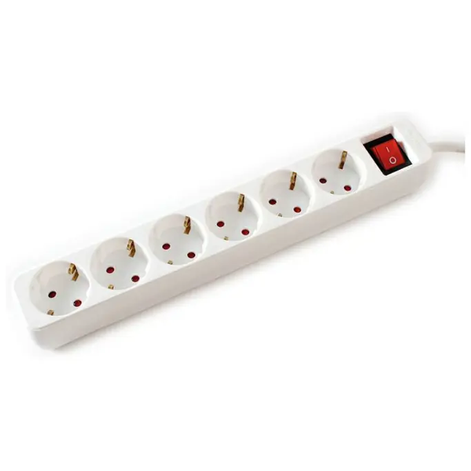 Produžna letvica sa prekidačem Roline, 6 utičnica, 10m, bijela, 19.99.1087 - Slika 1