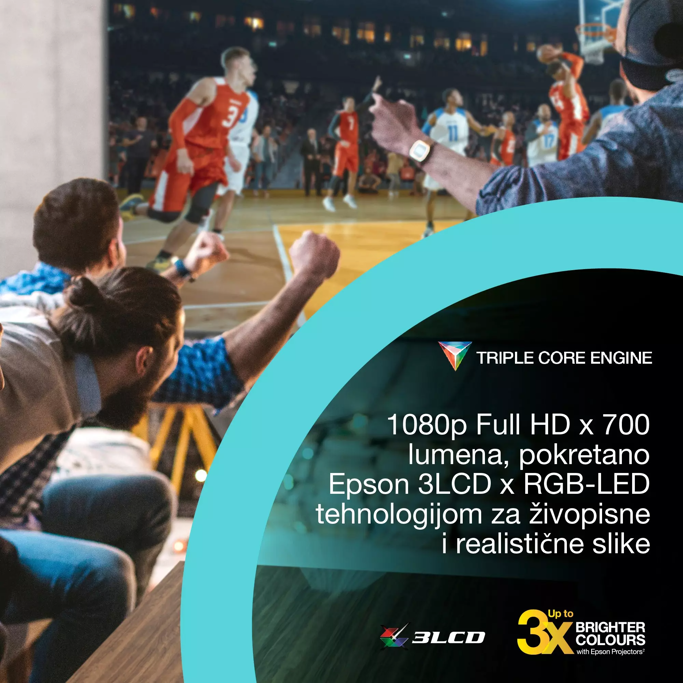 Projektor Epson EF-61W, 3LCD, WiFi, 1080p, 700LM, HDMI, zvučnik, Chromecast, Bluetooth, bijeli, V11HB72040 - Slika 19
