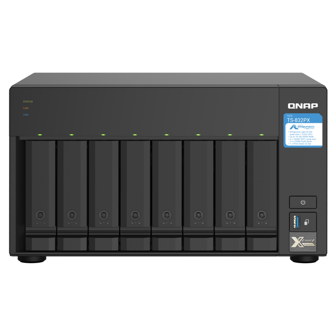 QNAP NAS TS-832PX, Cortex-A57 1.7GHz (4 Core), 4GB, 8-bay, 2x2.5Gb LAN, 2x10Gb SFP+, TS-832PX-4G - Slika 2