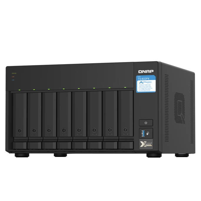 QNAP NAS TS-832PX, Cortex-A57 1.7GHz (4 Core), 4GB, 8-bay, 2x2.5Gb LAN, 2x10Gb SFP+, TS-832PX-4G - Slika 1