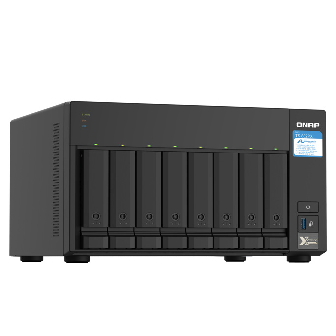 QNAP NAS TS-832PX, Cortex-A57 1.7GHz (4 Core), 4GB, 8-bay, 2x2.5Gb LAN, 2x10Gb SFP+, TS-832PX-4G - Slika 3