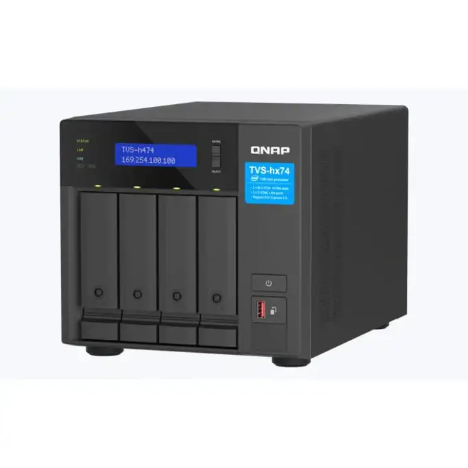 QNAP NAS TVS-h474, Pentium Gold G7400 3.7GHz (2 Core), 8GB, 4-bay, 2x2.5Gb LAN, TVS-h474-PT-8G - Slika 3