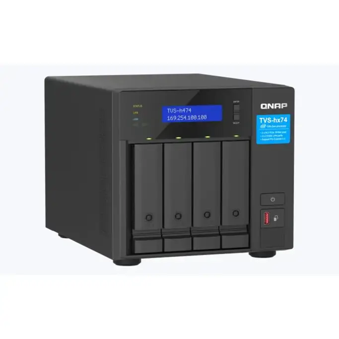 QNAP NAS TVS-h474, Pentium Gold G7400 3.7GHz (2 Core), 8GB, 4-bay, 2x2.5Gb LAN, TVS-h474-PT-8G - Slika 4