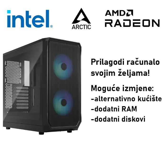 Računalo ADM Gaming High Range G105 Intel i5-14600KF, 16GB DDR5, 1TB SSD NVMe, RX7700XT, No OS - Slika 1