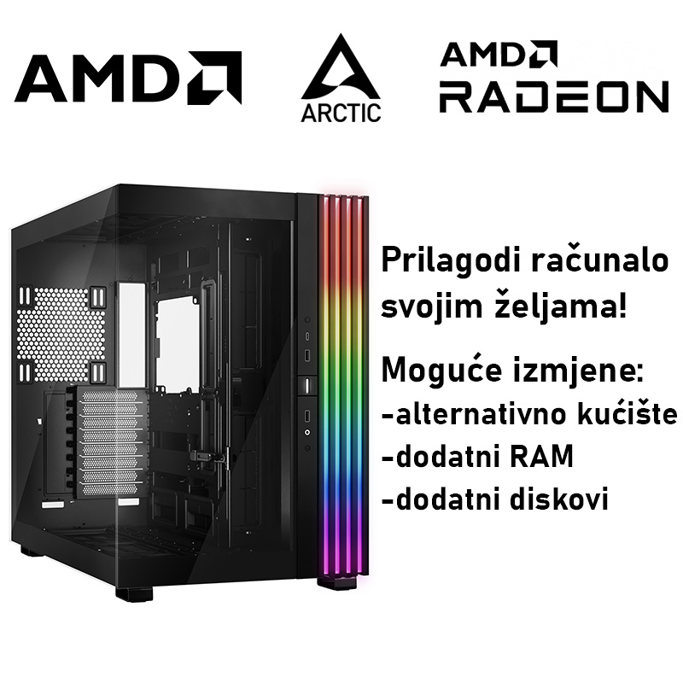 Računalo ADM Gaming High Range G163 AMD Ryzen 7 7800X3D, 16GB DDR5, 1TB SSD NVMe, RX7700XT, No OS - Slika 1