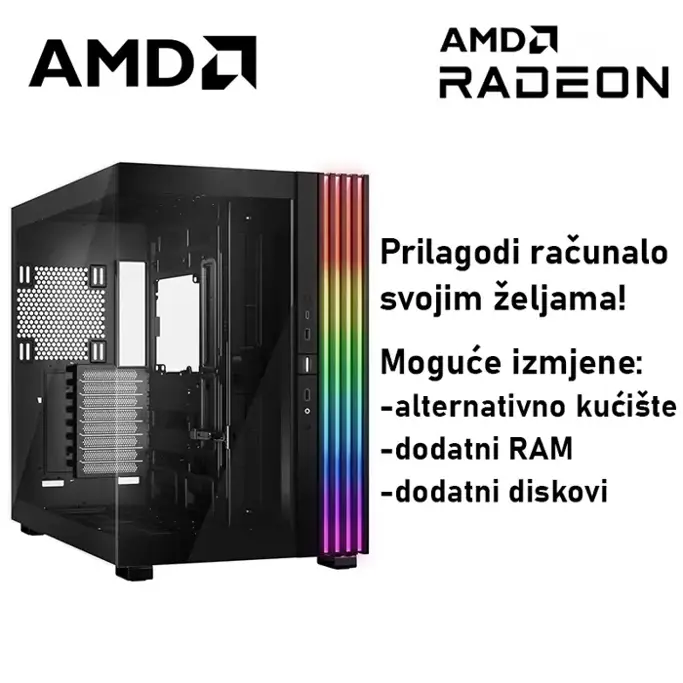 Računalo ADM Gaming Top Range G151 AMD Ryzen 7 7800X3D, 32GB DDR5, 1TB SSD NVMe, RX7900XT, No OS - Slika 1