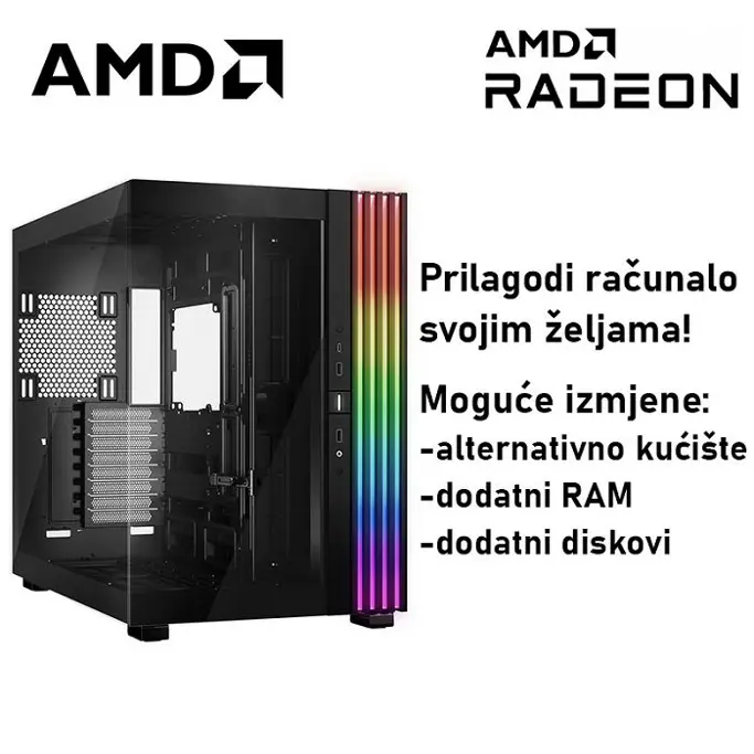 Računalo ADM Gaming Top Range G210 AMD Ryzen 9 9900X, 32GB DDR5, 1TB SSD NVMe, RX7900XT, No OS - Slika 1