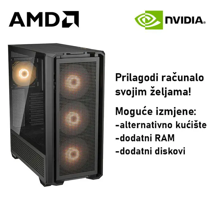 Računalo ADM Workstation W12 AMD Ryzen 5 5600X, 16GB DDR4, 1TB NVMe SSD, Quadro T400 4GB, Windows 11 Pro - Slika 1