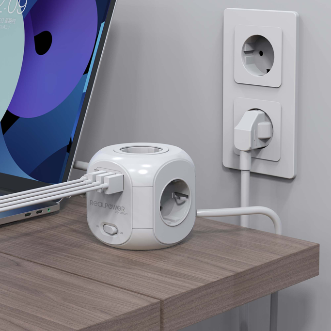 RealPower PowerBox 431, 5x Šuko, 3xUSB-A, USB-C, 1.8m - Slika 2