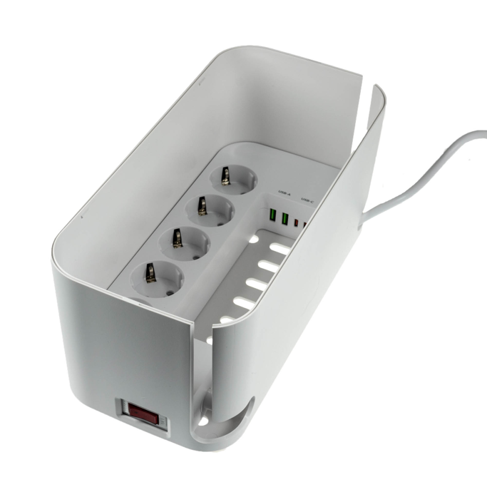 RealPower PowerBox 522, 5 utičnica/1.5m sa prekidačem, 2xUSB-A/2xUSB-C, bijela - Slika 4