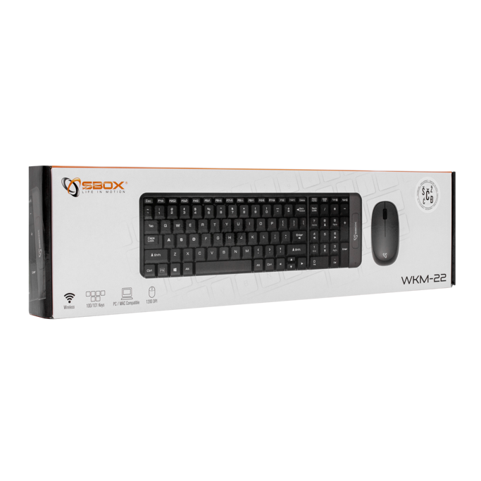 SBOX bežični komplet WKM-22, membranski prekidači, Black/Gray - Slika 7
