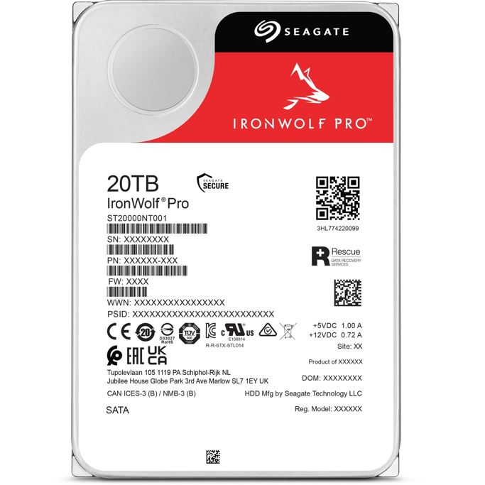 Seagate 20TB 3.5", 7200rpm, 256MB, IronWolf Pro, NAS HDD +Rescue, ST20000NT001 - Slika 4