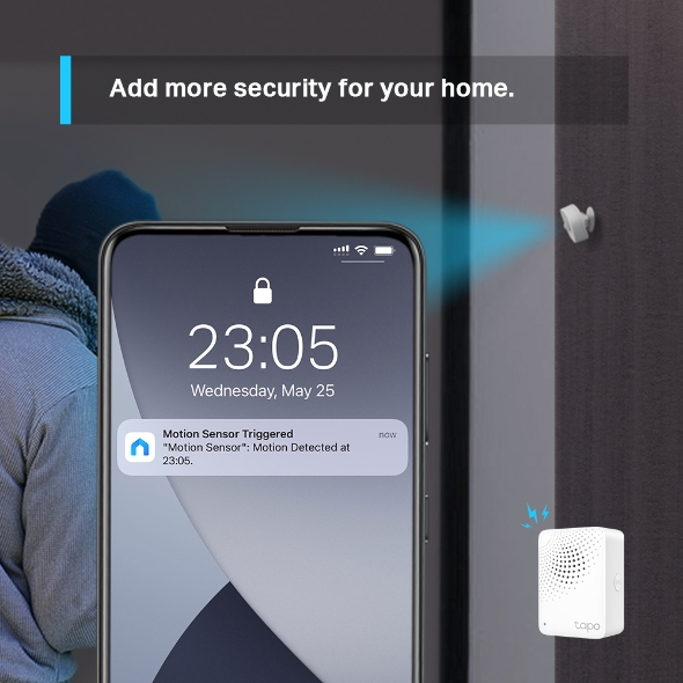 Senzor TP-Link Tapo T100, detektor pokreta, Wi-Fi, bijeli (potreban Tapo Smart Hub) - Slika 6