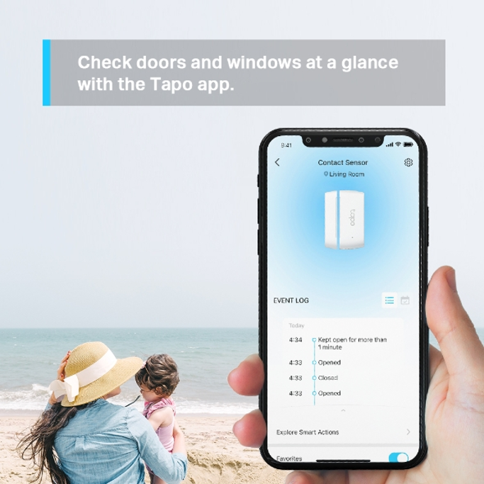 Senzor TP-Link Tapo T110 za vrata i prozore, Wi-Fi, bijeli (potreban Tapo Smart Hub) - Slika 4