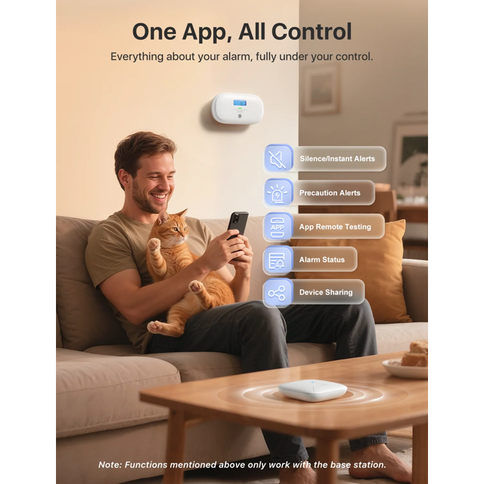 Senzor X-Sense XC0C-MR, detektor ugljik monoksida, Wi-Fi (2.4GHz), bijeli - Slika 5