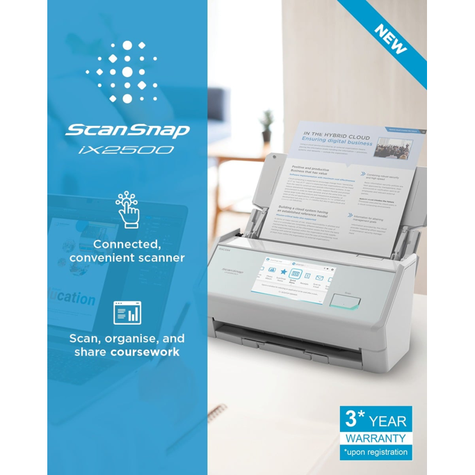 Skener Ricoh ScanSnap ix2500, A4, WiFi, DADF, bijeli, PA03860-B101 - Slika 4