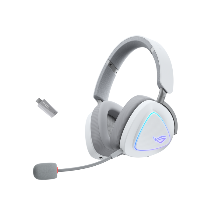 Slušalice Asus ROG Delta II, USB, BT, bežične, bijele, 90YH03W0-BHUA10 (PC/MAC/PS4/PS5/NSW) - Slika 1