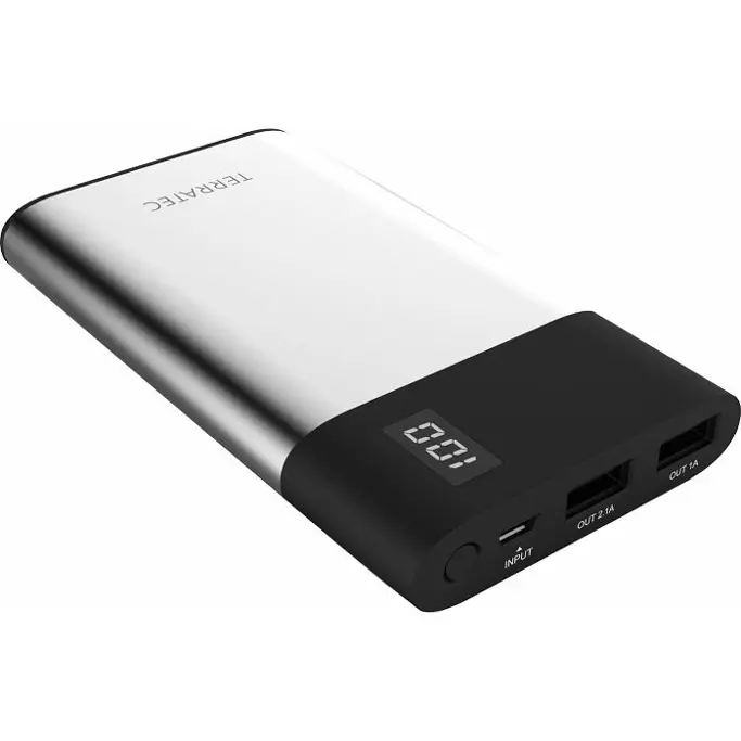 TerraTec Powerbank 8000mAh, P80 Slim black/silver, 218552 - Slika 1