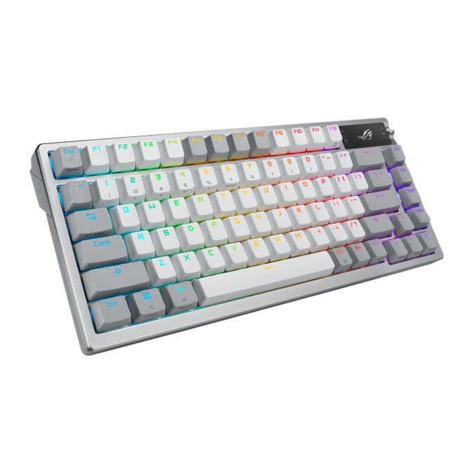 Tipkovnica ASUS ROG Azoth mehanička, OLED display, NX Snow, RGB, PBT, bežična, bijela, 90MP031A-BKUA11 - Slika 4