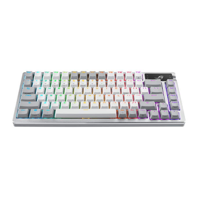 Tipkovnica ASUS ROG Azoth mehanička, OLED display, NX Snow, RGB, PBT, bežična, bijela, 90MP031A-BKUA11 - Slika 1