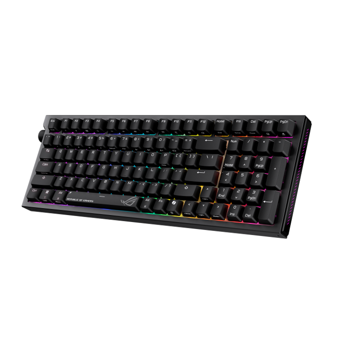 Tipkovnica Asus ROG Strix Morph 96 mehanička, NX V2 RGB, bežična, crna, 90MP04IF-BKUA03 - Slika 1