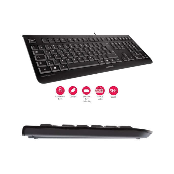 Tipkovnica Cherry KC-1000, UK Layout, crna, USB - Slika 4