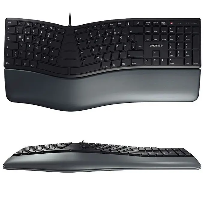 Tipkovnica Cherry KC 4500, ergonomska, USB, crna - Slika 1