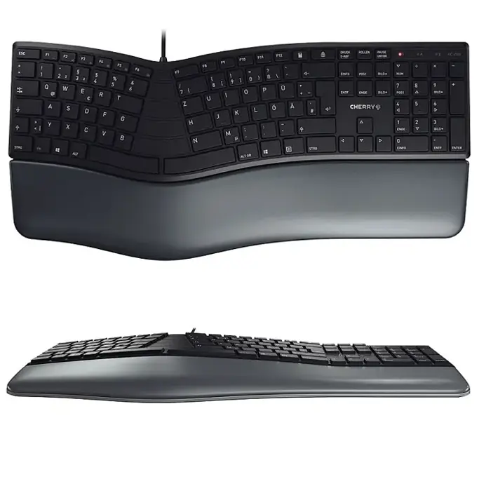 Tipkovnica Cherry KC 4500, ergonomska, USB, crna - Slika 6
