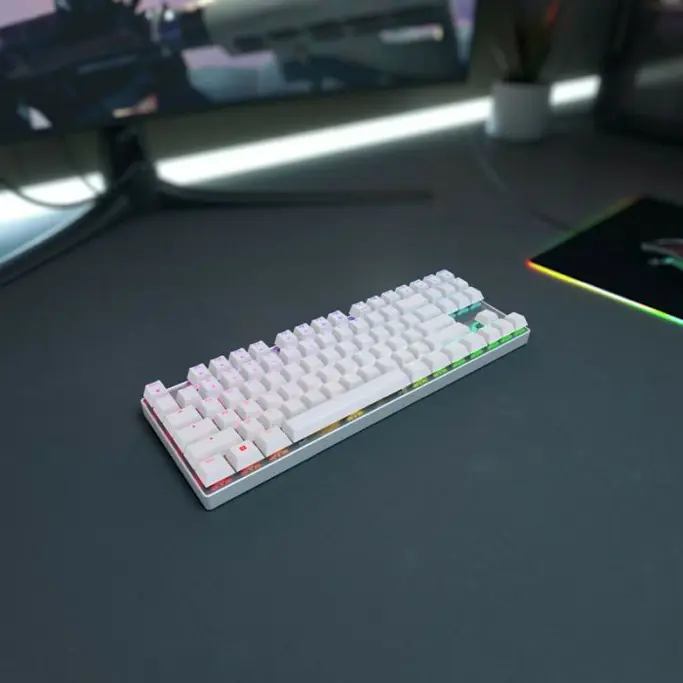 Tipkovnica Cherry MX 8.2 TKL RGB, mehanička, MX red, bežična/BT, bijela - Slika 3