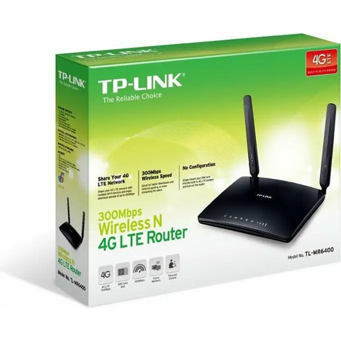 TP-Link Router TL-MR6400 300 Mbps Wireless N 4G LTE Router - Slika 1