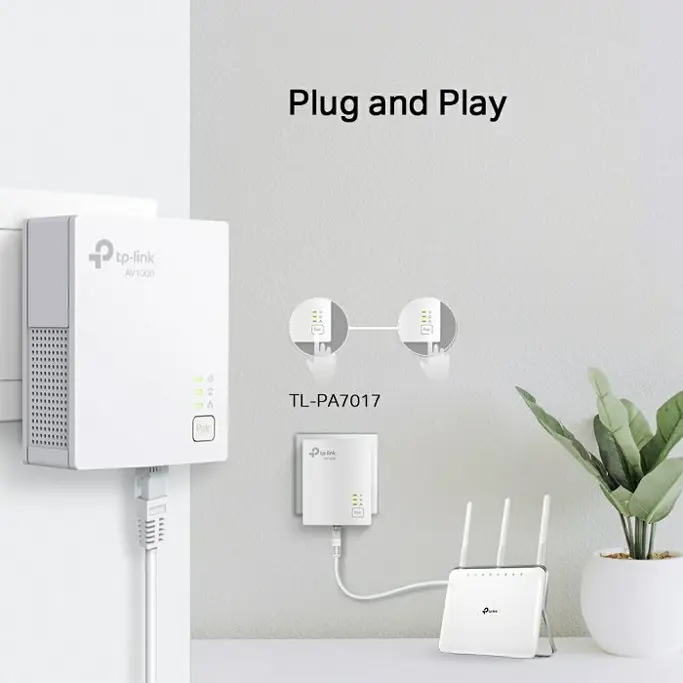 TP-Link TL-PA7017PKIT AV1000 Gigabit, duopack, Powerline mrežni adapter, Starter Kit - Slika 3